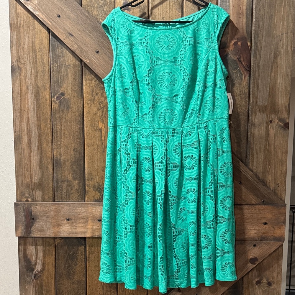 Roz & Ali Teal Lace Midi Dress